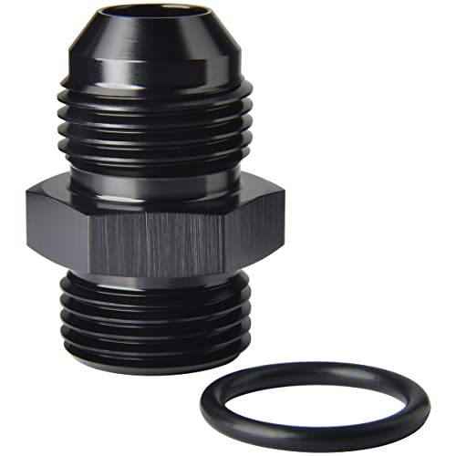 Podavelle 8AN Male Flare to 8AN ORB O-ring Boss Fuel Pump Rail Adapter Fitting Aluminum Black