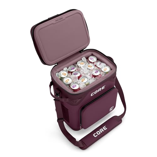 Image of CORE Magnetic Leak Proof Soft Cooler with Waterproof Zipper | Insulated Bag Portable Ice Chest Box | Best Soft Cooler for Food & Beverages for Tailgating, Car Camping, Travel, and Family Beach Picnics