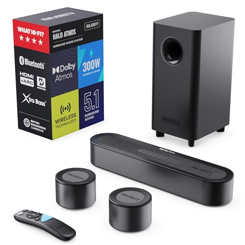 MAJORITY 5.1 Soundbar with Subwoofer Bowfell Halo Dolby Atmos & Surround