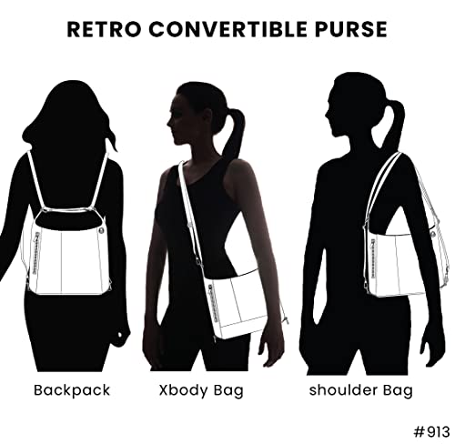 CHALA Retro Convertible Purse - Crossbody, Backpack, and Shoulder Purse - Olive2