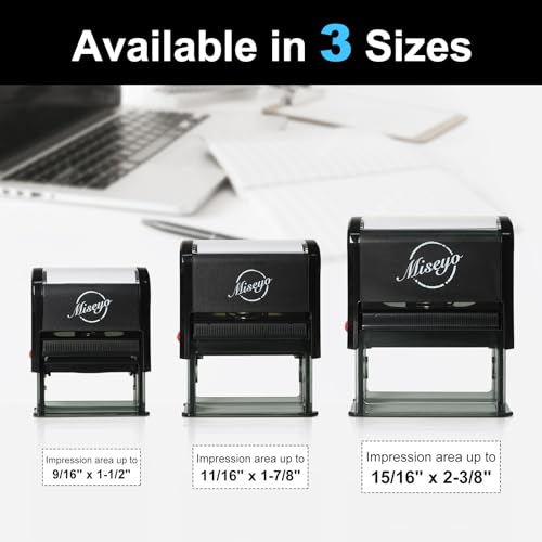 Miseyo Self Inking Custom Rubber Stamp Up to 3 Lines Personalized Name Stamp,Return Address Label Stamp for Office,Teacher,Business - Image 3