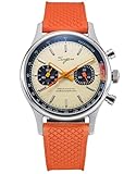 Sugess Chrono Hertiage SUCHP005FO V2 Fluoro Rubber Band ST1901 Mechanical Chronograph Mens Wrist Pilot Watch Seagull 1963