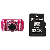 Vtech 80-520054 Kidizoom Duo DX Kinderkamera, pink & Intenso microSDHC 32GB Class 10 Speicherkarte inkl. SD-Adapter, schwarz