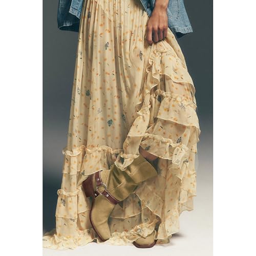 Arqa Women's Double Buckle Cowboy Boots Squared Toe Pull on Knee High Boots Fashionable Stacked Chunky Heels Booties2