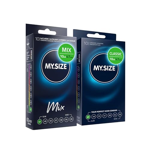 My.Size Mix Condones, tamaño 1, 47 mm, paquete de ventaja, contenido de 20 unidades