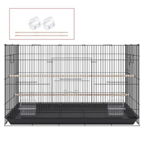 Happybuy 30-Inch Metal Bird Cage, Large Parakeet Cage for Cockatiels,
