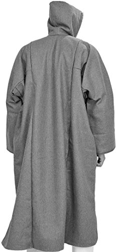 Image of Exotic India Men's Woolen Blend Kashmiri Phiran with Hood | Pure Wool Long Overcoat-Oversized Phiran for Men