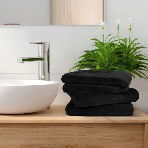 Avalon Towels Microfiber Salon Towel Black Hand Towels Bulk 24 Pack 16"x26" - Fleece Microfiber Hand Towel, Soft & Ultra-Absorbent Ideal for Facial Spa & Gym Work Out (Not Bleach Proof) by Avalon Towels - Used condition - Image 6