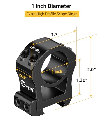 Image of CVLIFE Precision Scope Rings Mount - Compatible with Picatinny Rails and More - 2 Pieces