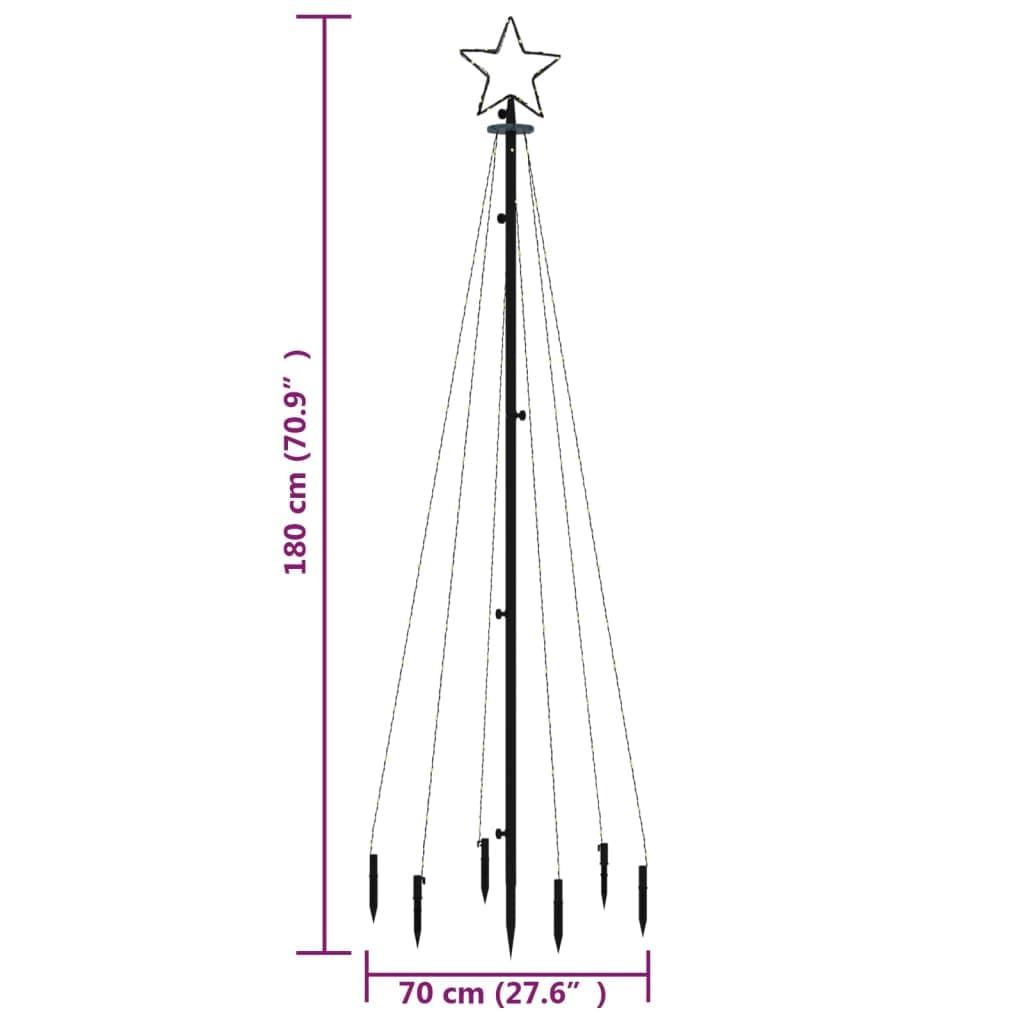 vidaXL Árbol de Navidad con Pincho 108 LED Estaca Luces Decoración Adorno Cascada para Celebración Diversión Festival en Familia Blanco Frío