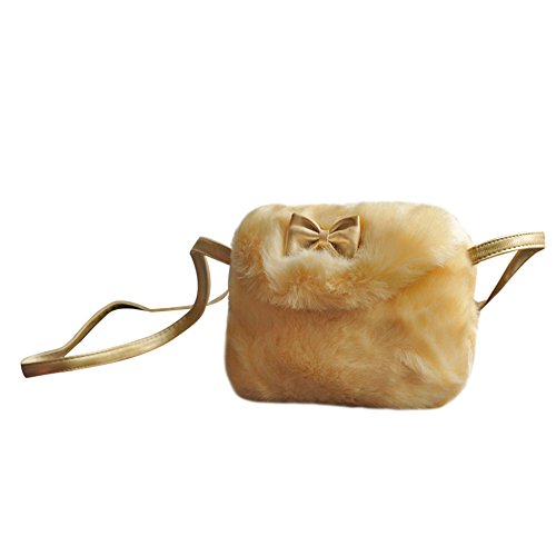 Pueri Bolso de Mensajero Princesa para Niñas Bolsa Pequeña Colocación de Vestido Bolsa Mini Infantil (platino)