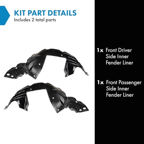 Image of TRQ Front Inner Fender Liner Set Compatible with 2010-2011 Honda Insight HO1248136 HO1249136