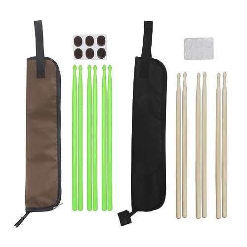 Baguettes de batterie 5A légères en érable nylon avec pad d'exercice
