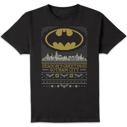 Image of Official DC Seasons Greetings from Gotham Adults Christmas T-Shirt - 5XL Multi