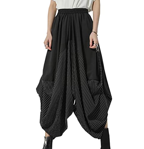 Xulusen] サルエルパンツ レディース ストライプ ゆったり アラジン