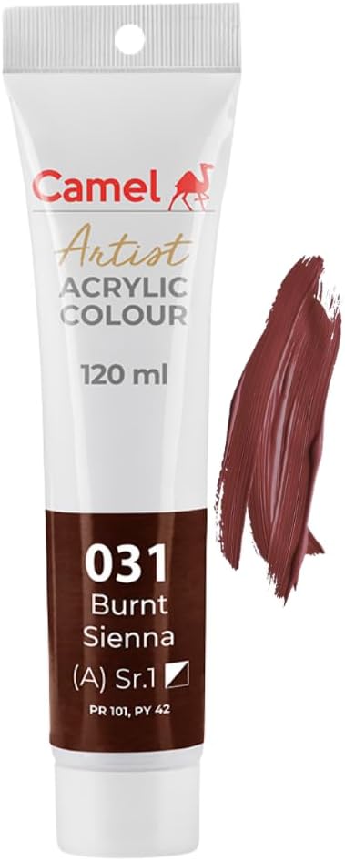 Camlin Kokuyo Artist Acrylic Colour Tubes 120ml Burnt Sienna 031
