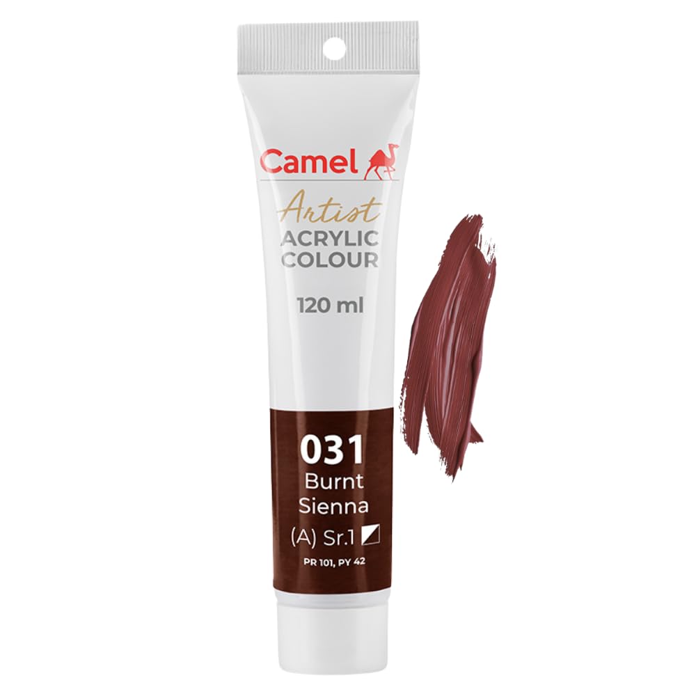 Camlin Kokuyo Artist Acrylic Colour Tubes 120ml Burnt Sienna 031
