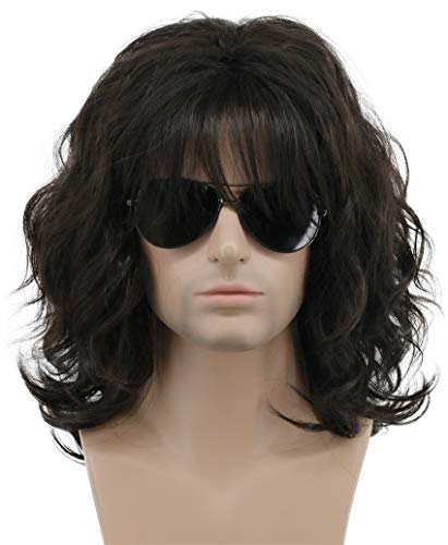 karlery California 70s 80s Rocker Wig Men Women Long Curly Dark Brown Halloween Costume Anime Wig - Image 3