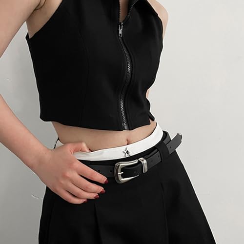 Women PU Belt Casual Metal Buckle Waist Belt Subculture Pin Buckle Waistband Jeans Pants Belt Girls Clothing Accessories3