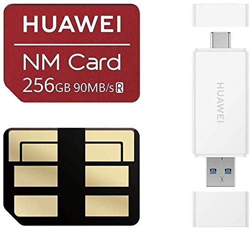 Huawei NM Card 256GB 90MB/S Nano Memory Card Mirco SD Card Compact Flash Card, only Suitable for Huawei P30 Series and Mate20 Series, 256GB (2 in 1 Reader)