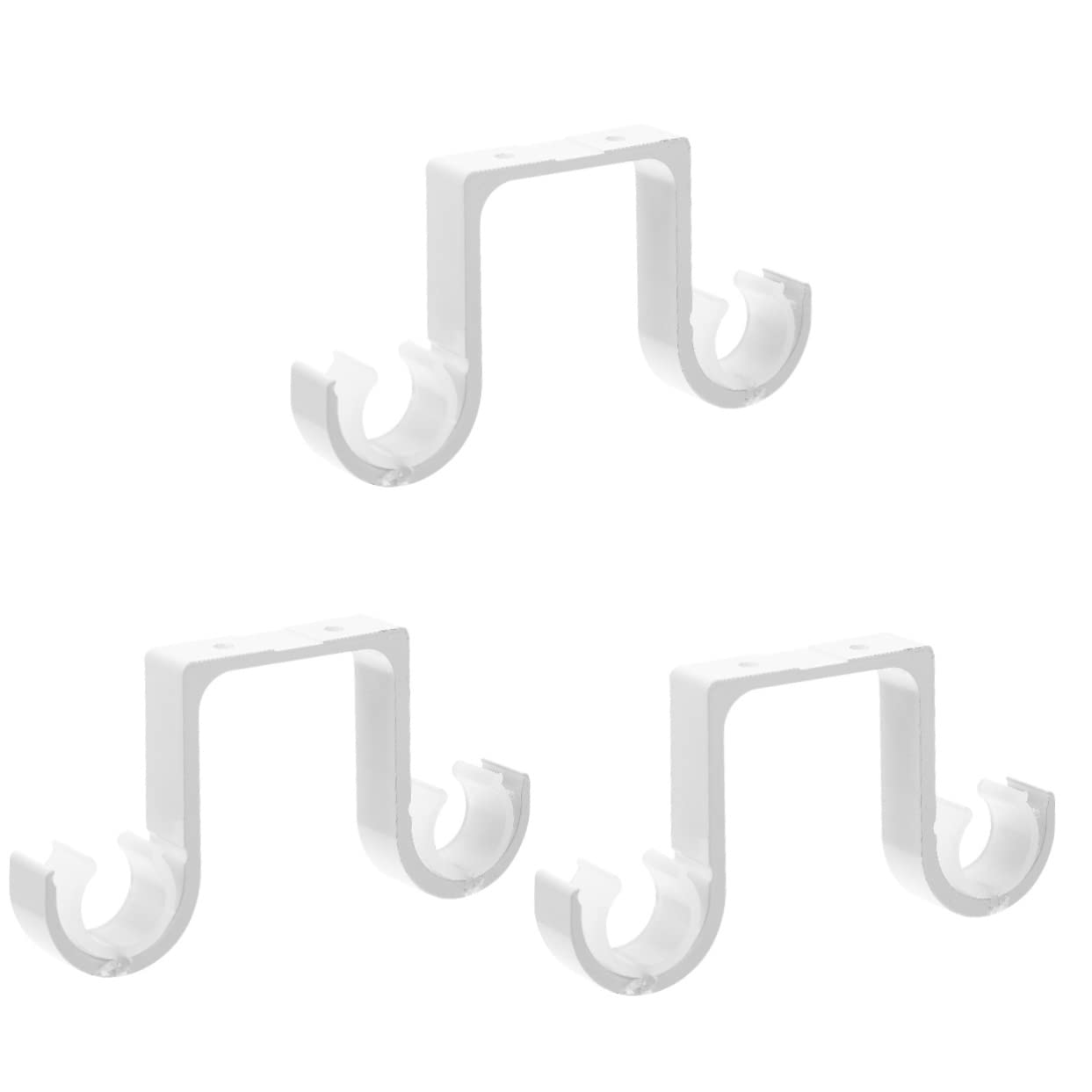 Mikinona 3pezzi Supporto Per Bastoni Delle Tende Soffitto Lega Di Alluminio Staffe Doppie Per Tende Da Interni Facile Installazione