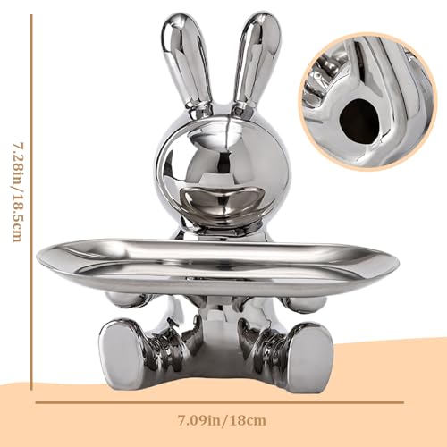 Bandeja para llaves decorativa en forma de conejito para recibidor 8