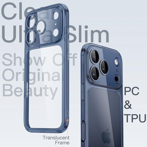 Image of JETech Slim Case for iPhone 17 Pro Max 6.9-Inch with Camera Lens Full Protection, Ultra-Thin Lightweight Clear Minimalist Protective Phone Cover (Deep Blue)