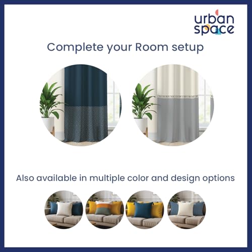 Image of Urban Space Decorative Cotton Cushion Cover Set of 3, 16 Inch X 16 Inch Cushion Covers for Sofa, Bedroom, Living Room (Waves Dark Teal Zig zag & Fence Grey, Set of 3)