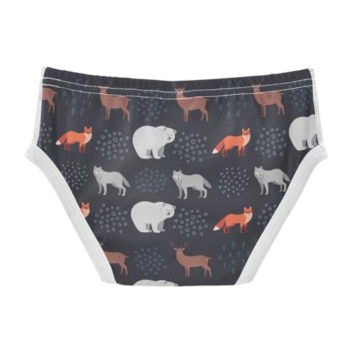Boys' Exclusive Briefs Toddler Underwear 95% Combed Cotton Boxerbriefs 2T Fox and Bear Pattern 992