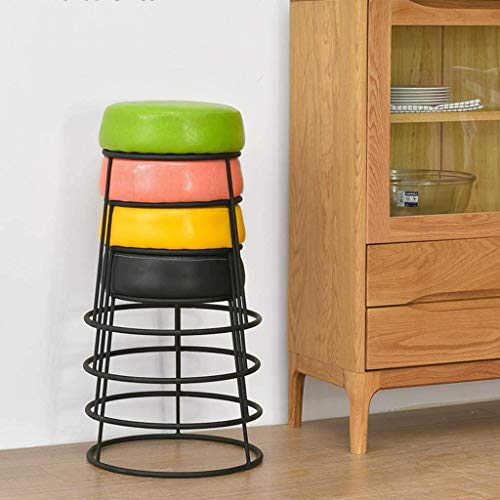 Meuble Pratique en Fer Forgé et Cuir PU Vert Haute Finition - 7