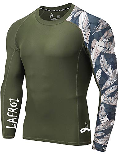 LAFROI Men's Long Sleeve UPF 50+ Baselayer Skins Performance Fit Compression Rash Guard-CLYYB