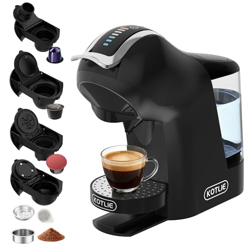 KOTLIE EM-308B Machine à café 5 en 1, multi-capsules et poudre, 3 températures, 7 niveaux d'eau,...