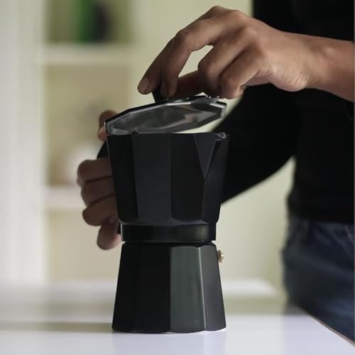 Image of Italian Style Moka Pot - Stovetop Espresso Coffee Maker, Classic Aluminum Percolator, Portable Manual Coffee Brewer for Rich & Authentic Espresso (can make 2 cups)