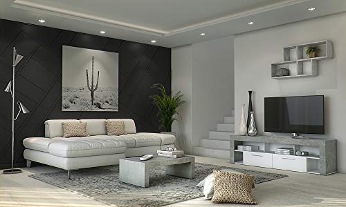 FMD Möbel Wandregal Nora | In Beton und Weiß | 100 x 53 x 19.5 cm - 270-001 FMD Möbel Wandregal Nora | In Beton und Weiß | 100 x 53 x 19.5 cm