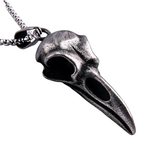 Collier de corbeau en argent, pendentif anti-ternissement pour hommes et femmes
