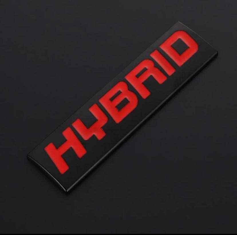 Image of Emblems for Car & Bike Metal Lo.go and Grill Me.tal Lo.go, Auto Accessories for Car Emblem 3D Badge Auto Racing Sport Sticker Grand Tourer Decal. (Hybrid Black RED Sticker)