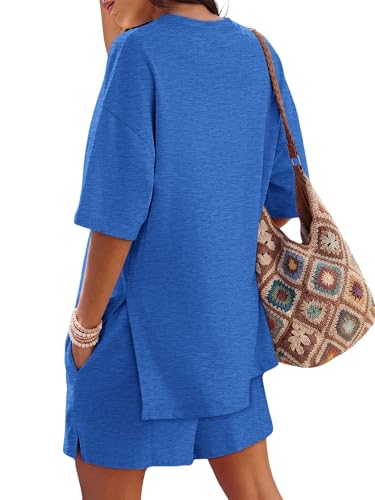 Image of COCCKO Womens Shorts Sets Matching Lounge Two Piece Outfits Summer Cute Casual Vacation Short Sleeve 2 Piece Set
