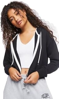 سويت شيرت أساسي للنساء من فوريفر 21 بغطاء للرأس وسوستة مصنوع من صوف ناعم