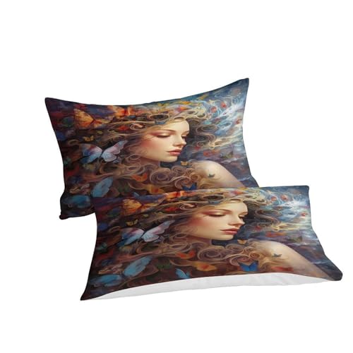 Housse de couette imprimé 3D fleurs de papillon parure de lit 3 pcs - 6