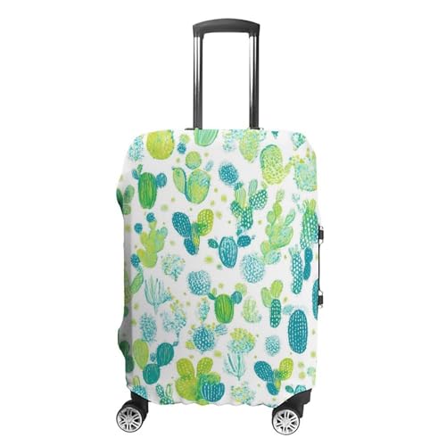 Cute Cactus Travel Luggage Cover for Suitcase 19-32 Inches Elastic Washable Baggage Protector
