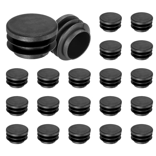 Image of M METERXITY 20 Pack Round Plastic Plug, OD 1.4 inch Furniture Tube Inserts Pipe Hole End Caps for Tubing Post /Glide Insert for Pipe Post /Table Chair Leg /Metal Tubing /Fence [Black]