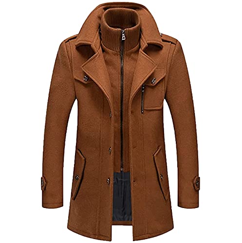 SKYWPOJU Herren Zweireiher Mantel Herbst Winter Dicke Winddichte Parka...