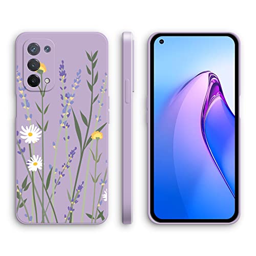 Cover per Oppo A74 5G Oppo A54 5G Custodia Morbido Antiurto Ultrasottile con Motivo Carino Design a Bordo Dritto - Lavender silicone viola
