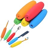 EVA Foam Grip Tubes for Utensils - 5 Sizes & 5 Colors - Adaptive Handles for Arthritis, Elderly & Disabled - Improve Grip Comfort for Eating Utensils, Brushes & Tools (1' x 3.5')