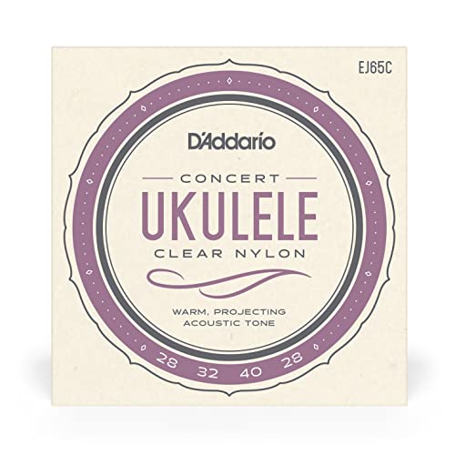 Image of D'Addario Concert Ukulele Strings, Clear Nylon, EJ65C, 4-String Set, Pack of 1