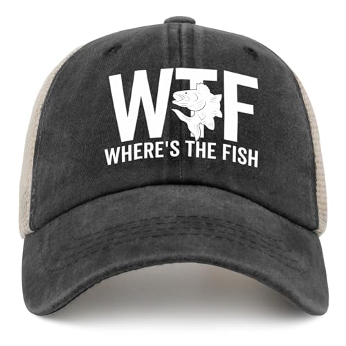 Image of WTF Where's The Fish Hat for Women Dad Hats with Design Caps