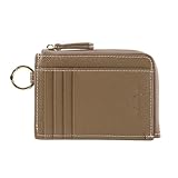 [リズデイズ]ミニ財布 レディース 本革 フラグメントケース L字ファスナー コインケース 薄型 (グレーベージュ)