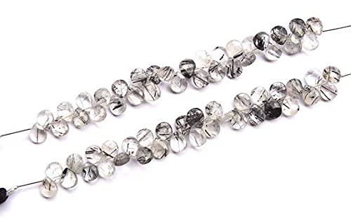 Perles rutilé noir poire LKBEADS pour fabriquer un bijou artisanal unique