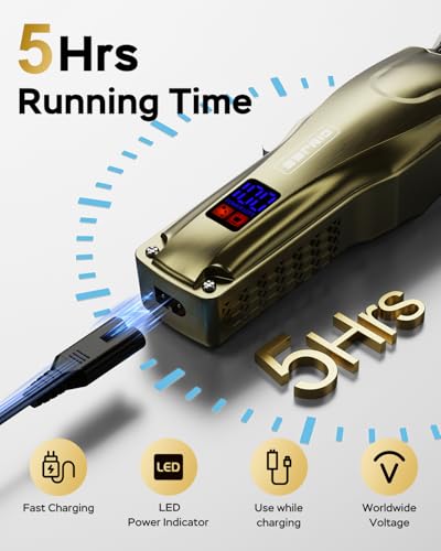 image for GinJee Hair Clippers for Men Professional Cordless & Corded - Barber C