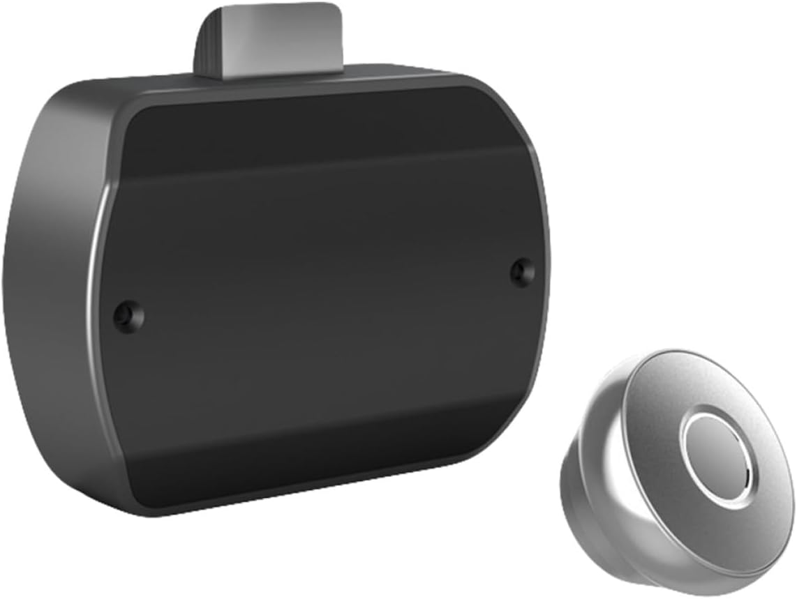 jojofuny Smart Keyless Fingerprint Drawer Lock USB Charging Aluminum Alloy Panel Abs Body T5 Handle Metallic Silver for Home Office Cabinet Security